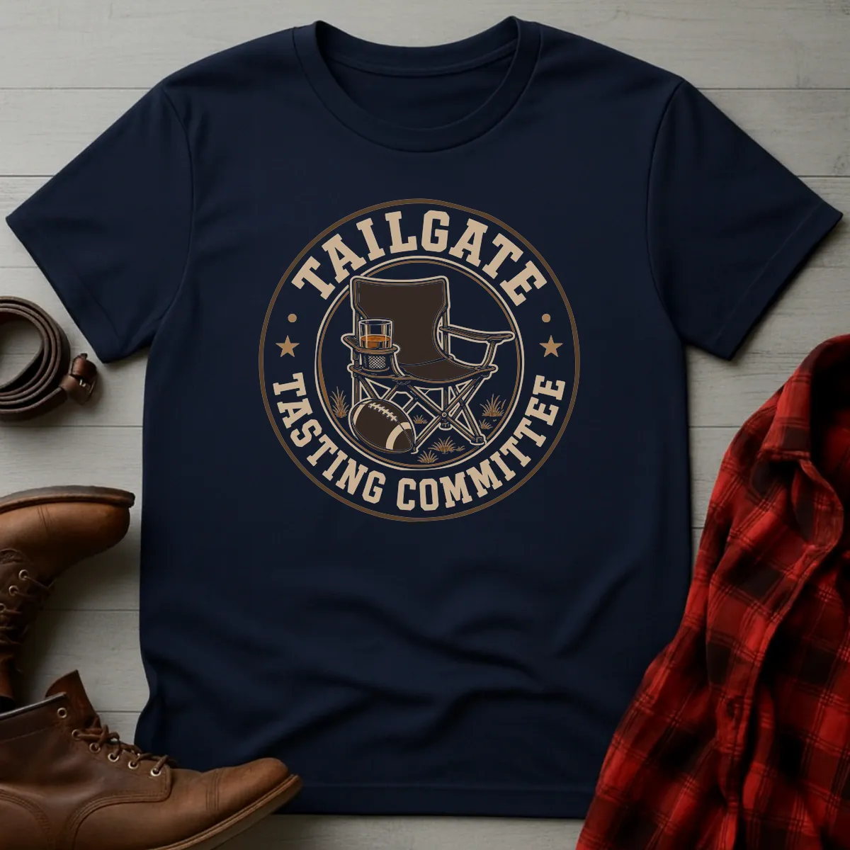 Bourbon Tailgate Tasting Committee Football T-Shirt