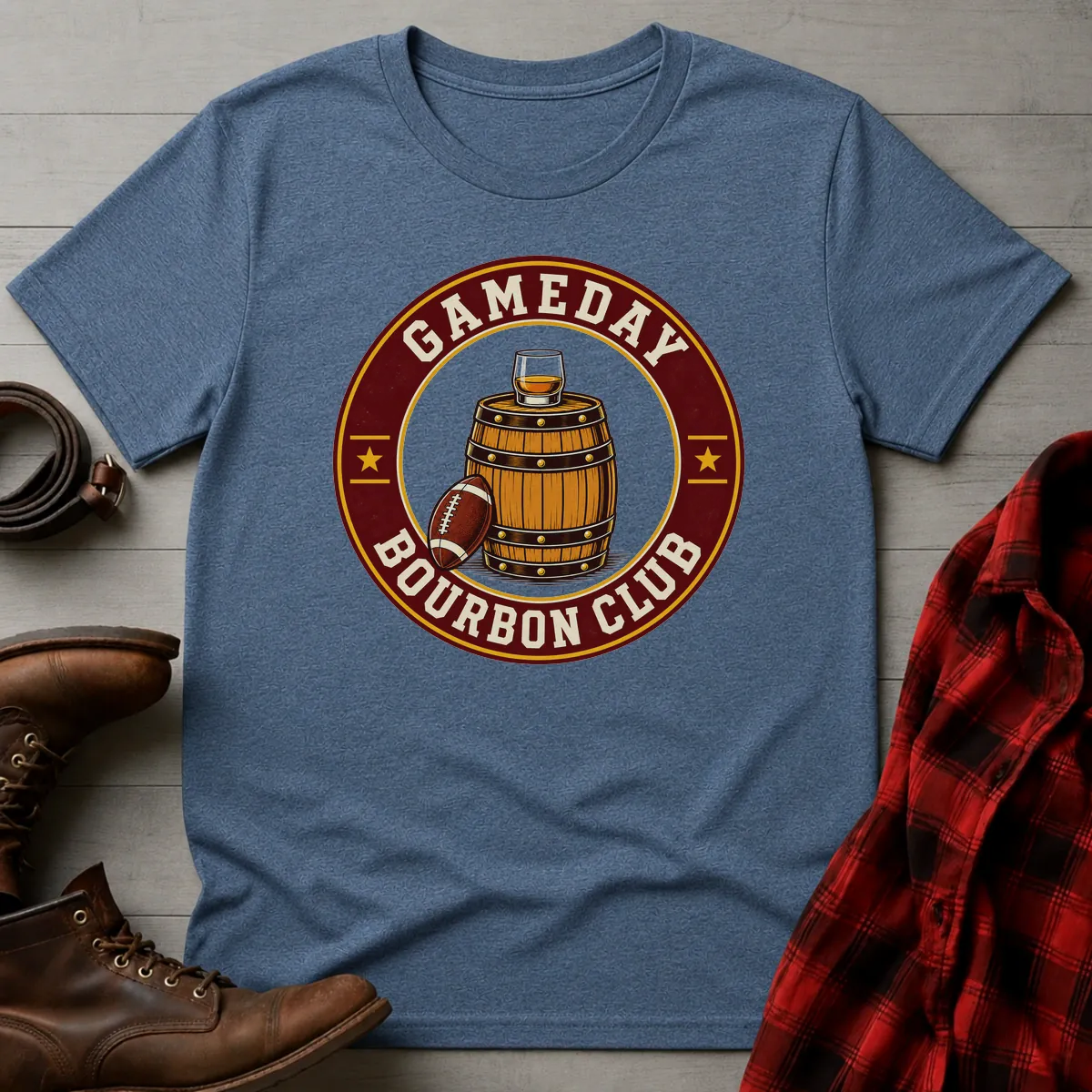 Gameday Bourbon Club Football T-Shirt