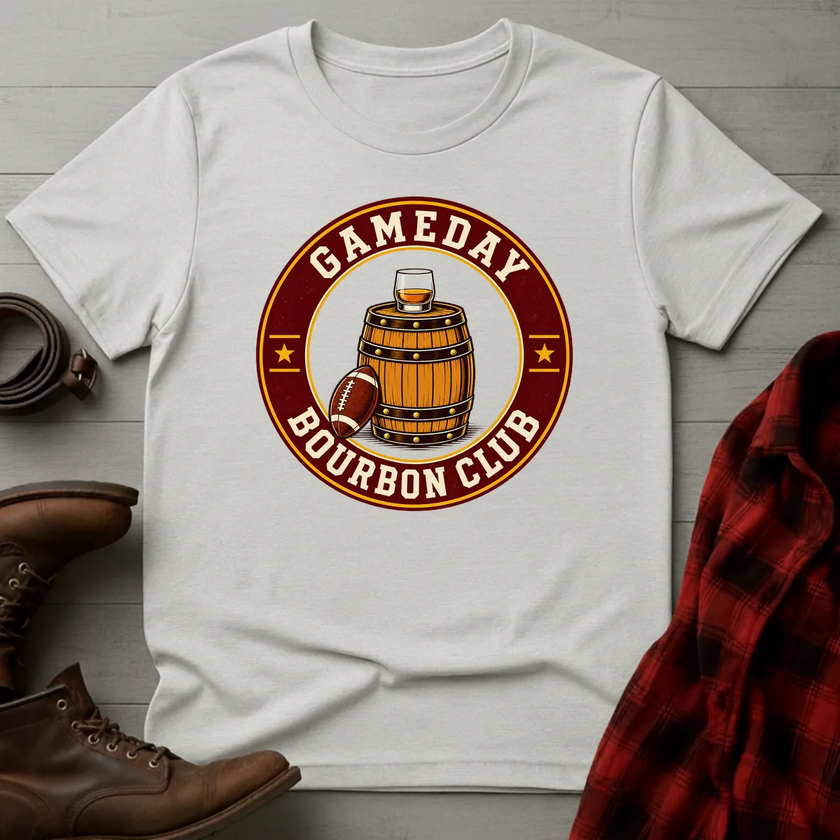 Gameday Bourbon Club Football T-Shirt