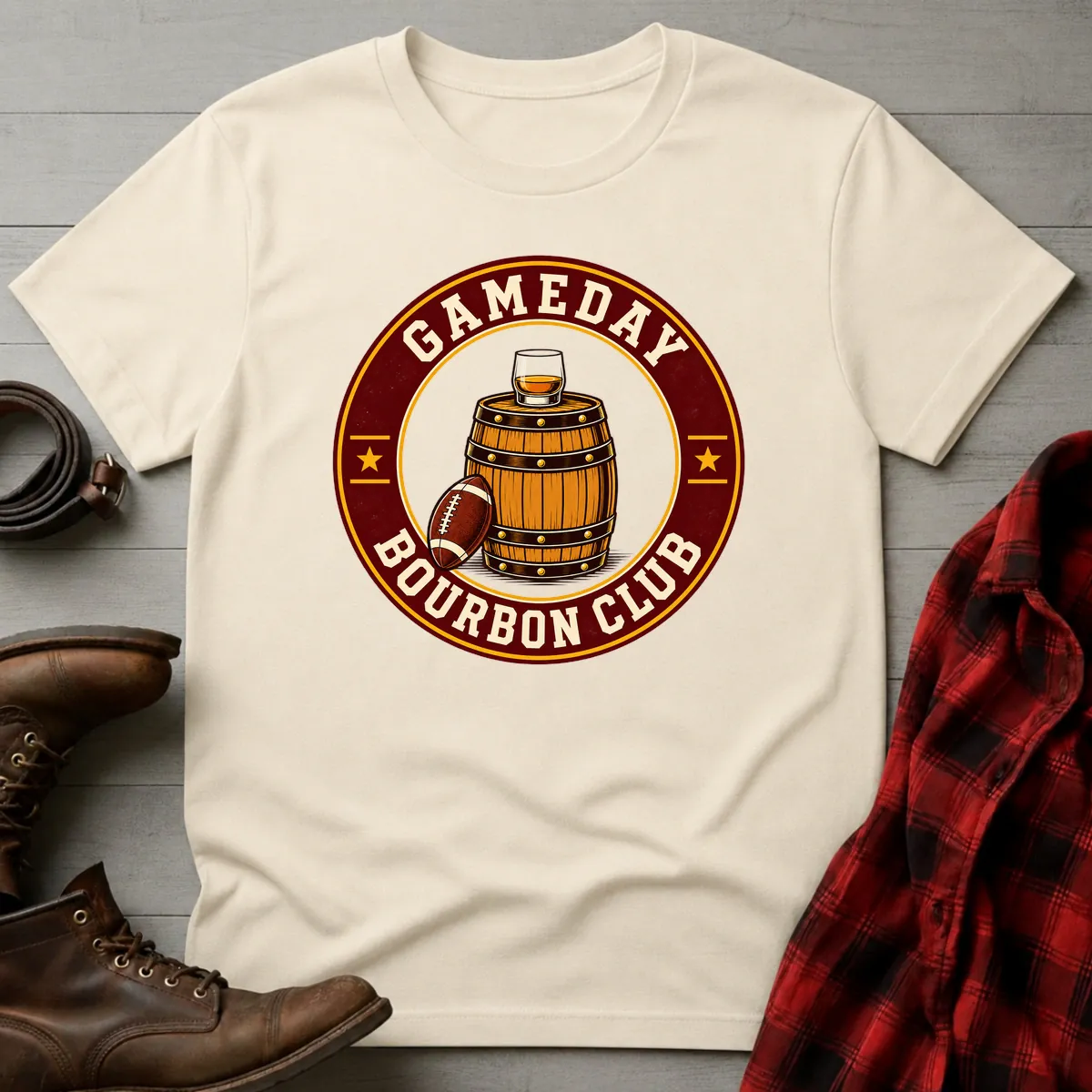Gameday Bourbon Club Football T-Shirt