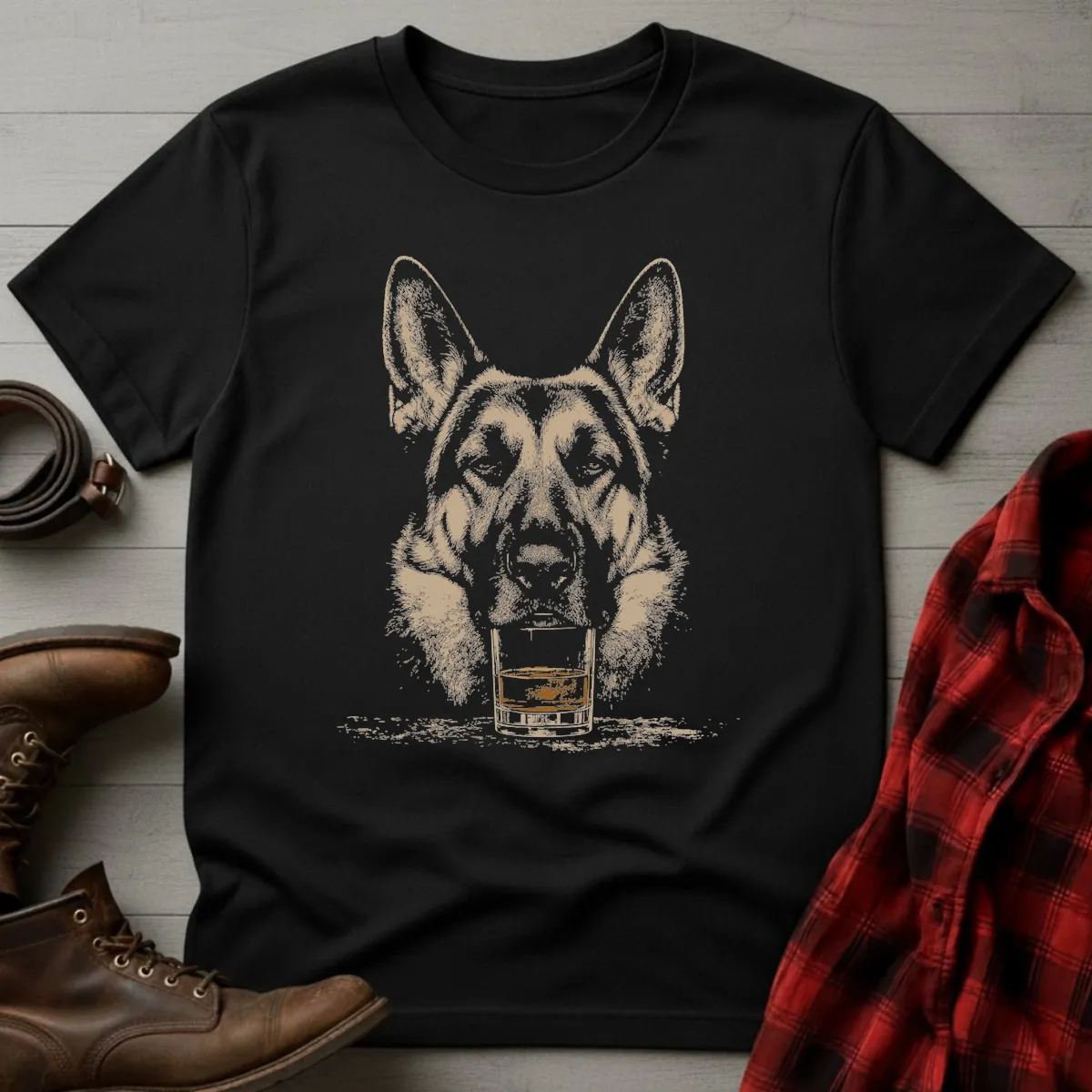 Whiskey Dog German Shepherd No Paws T-Shirt