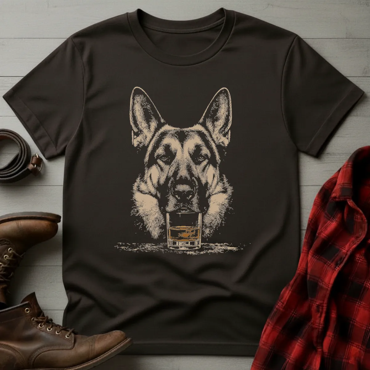 Whiskey Dog German Shepherd No Paws T-Shirt