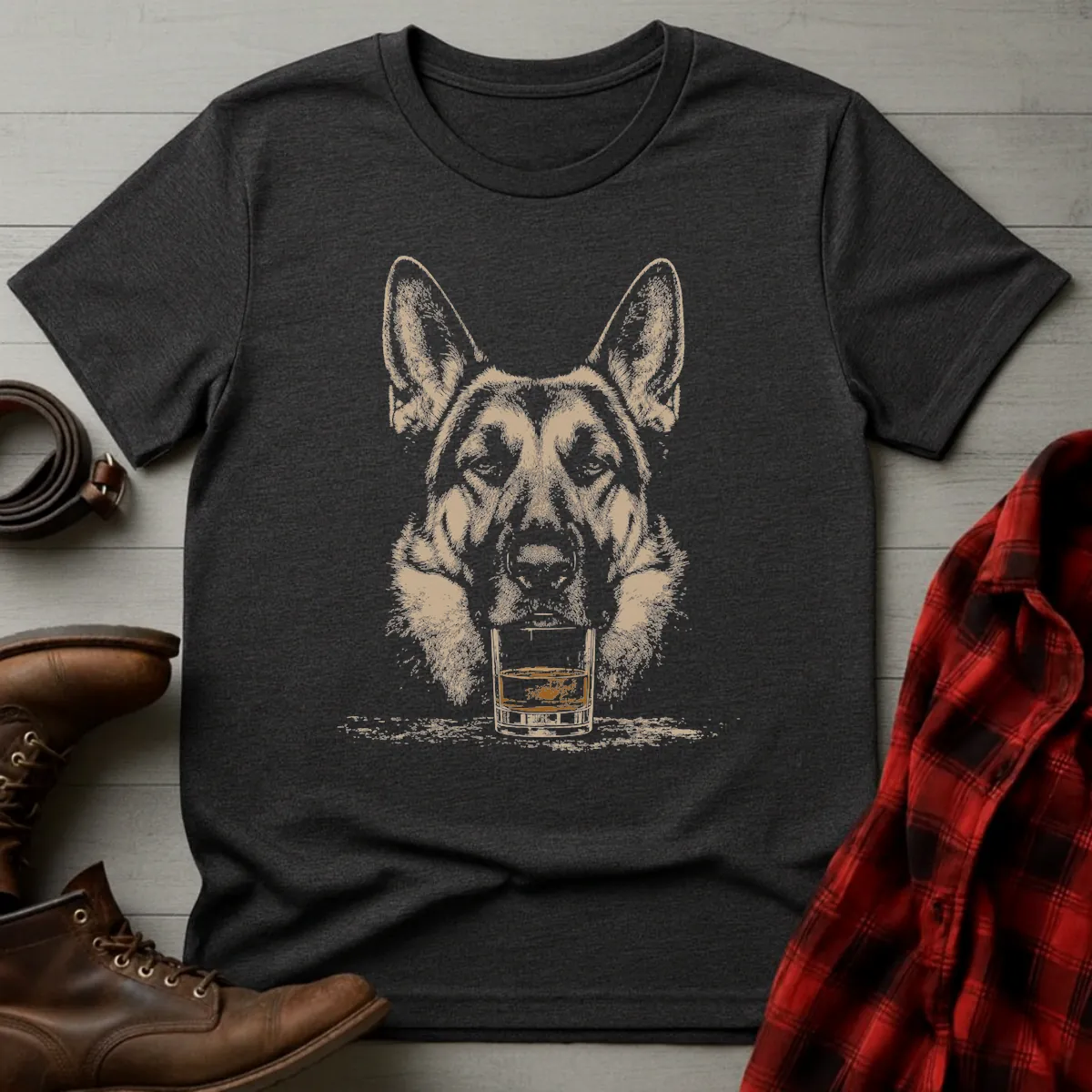 Whiskey Dog German Shepherd No Paws T-Shirt