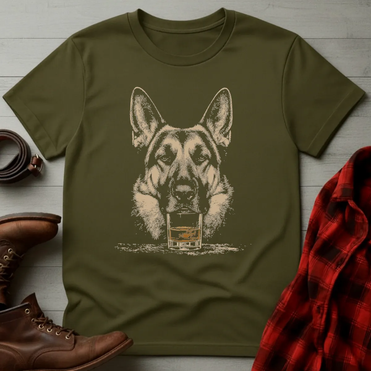 Whiskey Dog German Shepherd No Paws T-Shirt