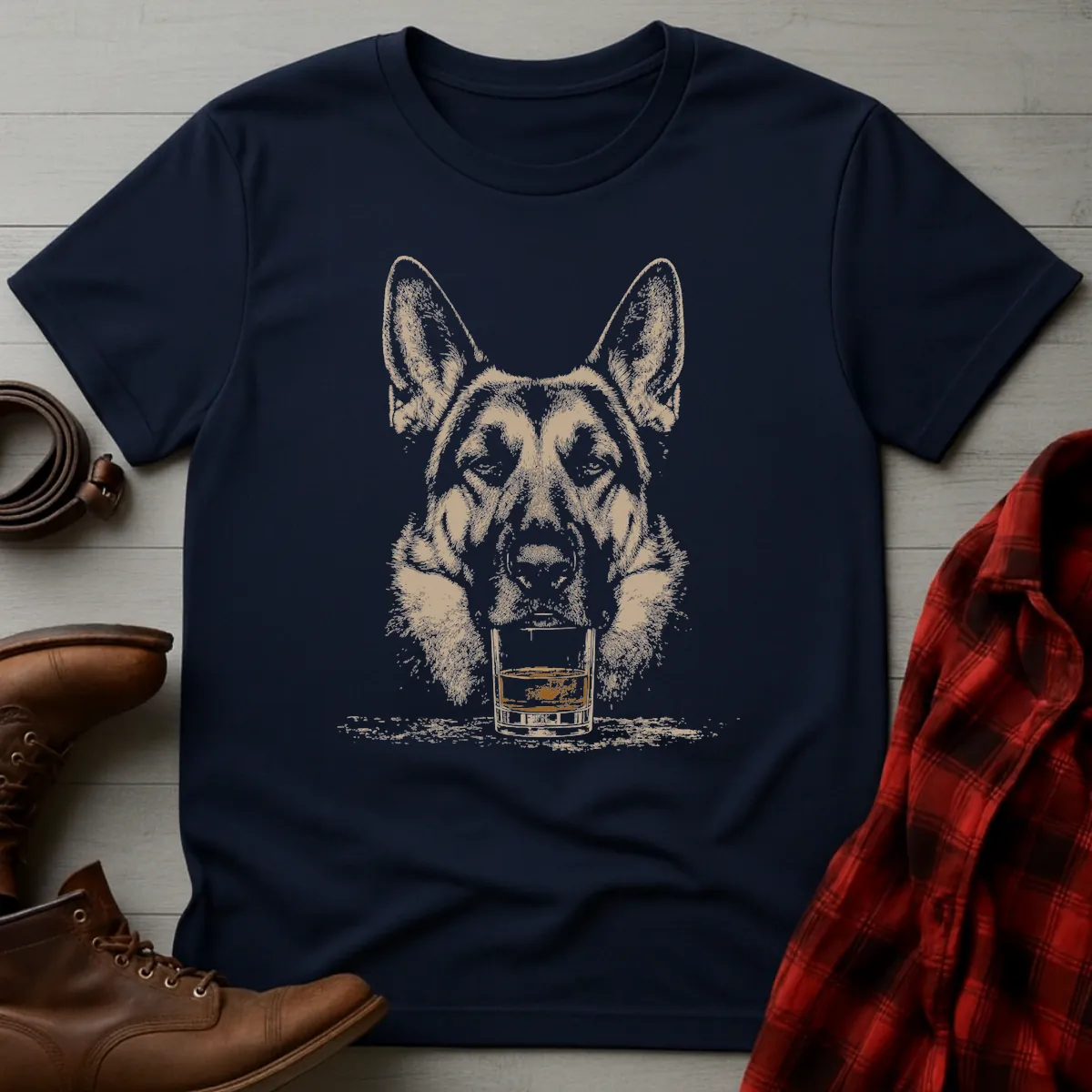 Whiskey Dog German Shepherd No Paws T-Shirt