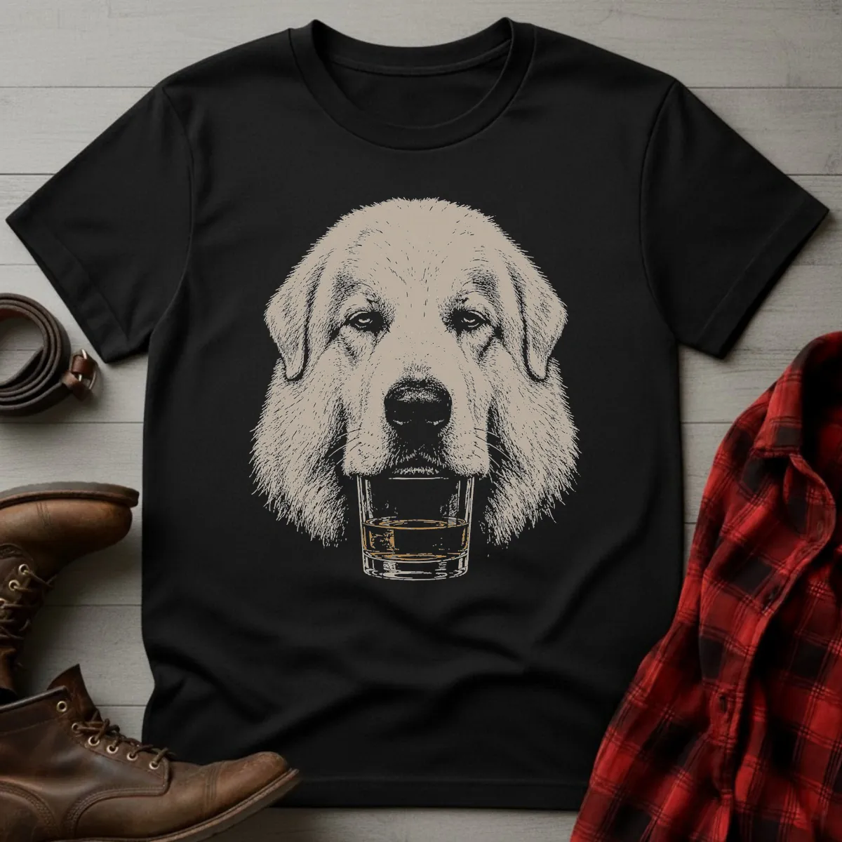 Whiskey Dog Great Pyrenees No Paws T-Shirt
