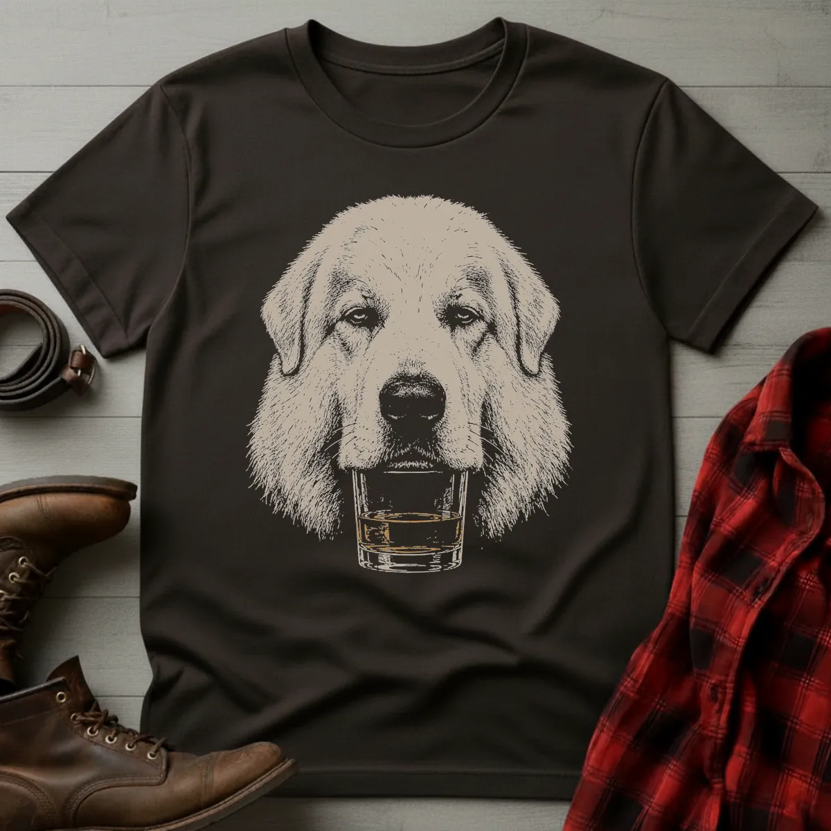 Whiskey Dog Great Pyrenees No Paws T-Shirt