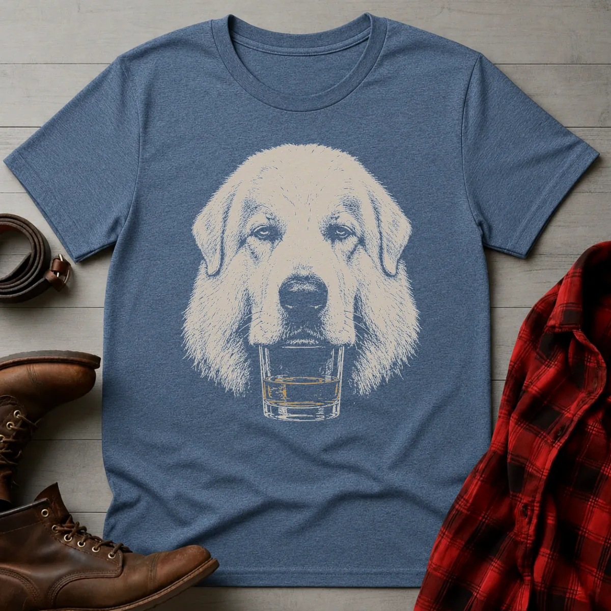 Whiskey Dog Great Pyrenees No Paws T-Shirt