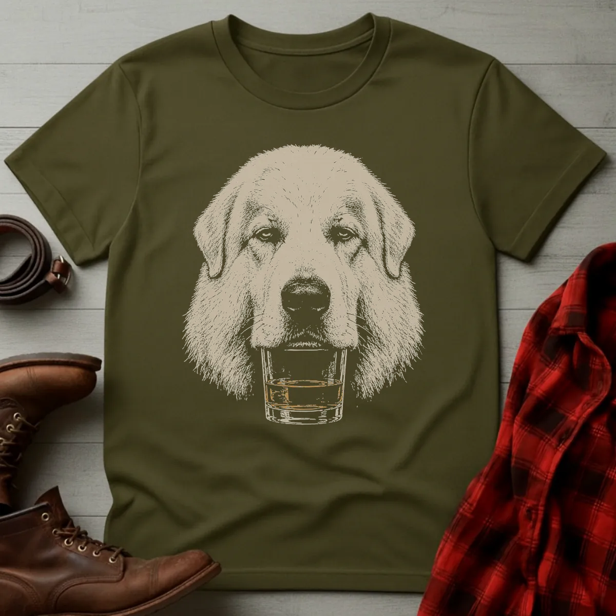 Whiskey Dog Great Pyrenees No Paws T-Shirt