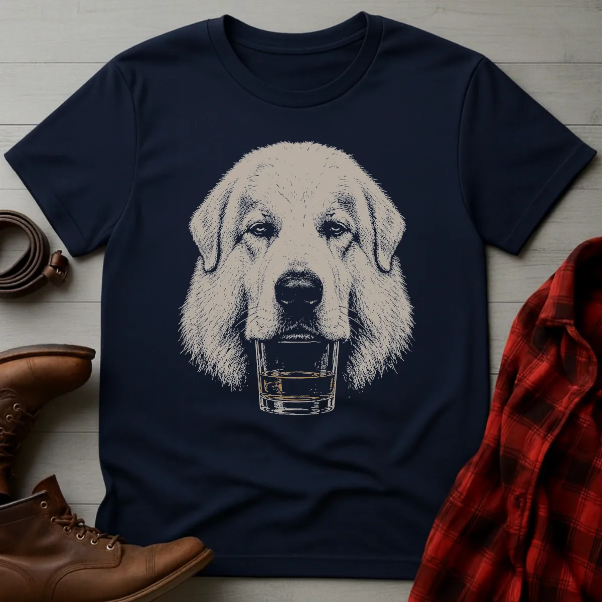 Whiskey Dog Great Pyrenees No Paws T-Shirt