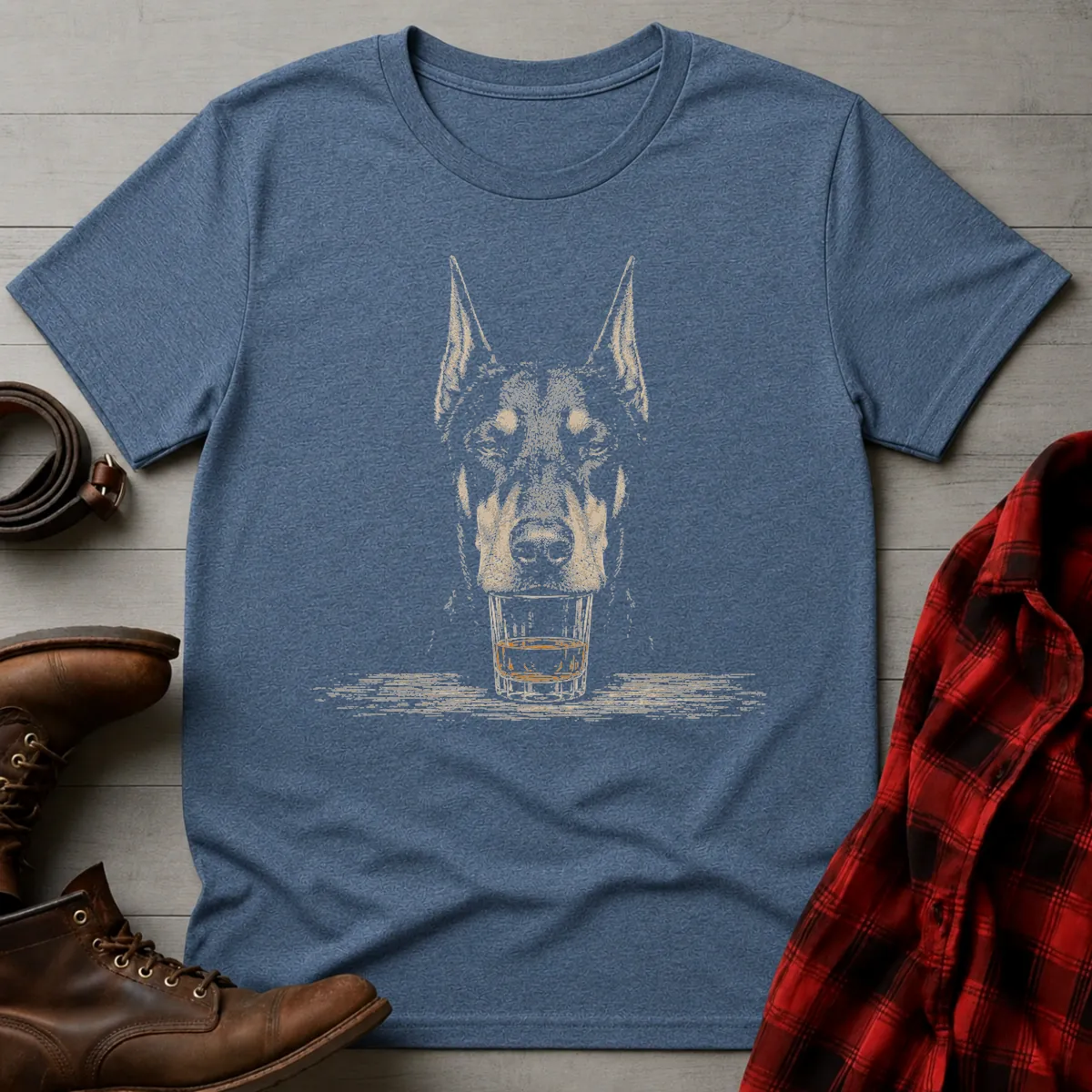 Whiskey Dog Doberman Cropped T-Shirt