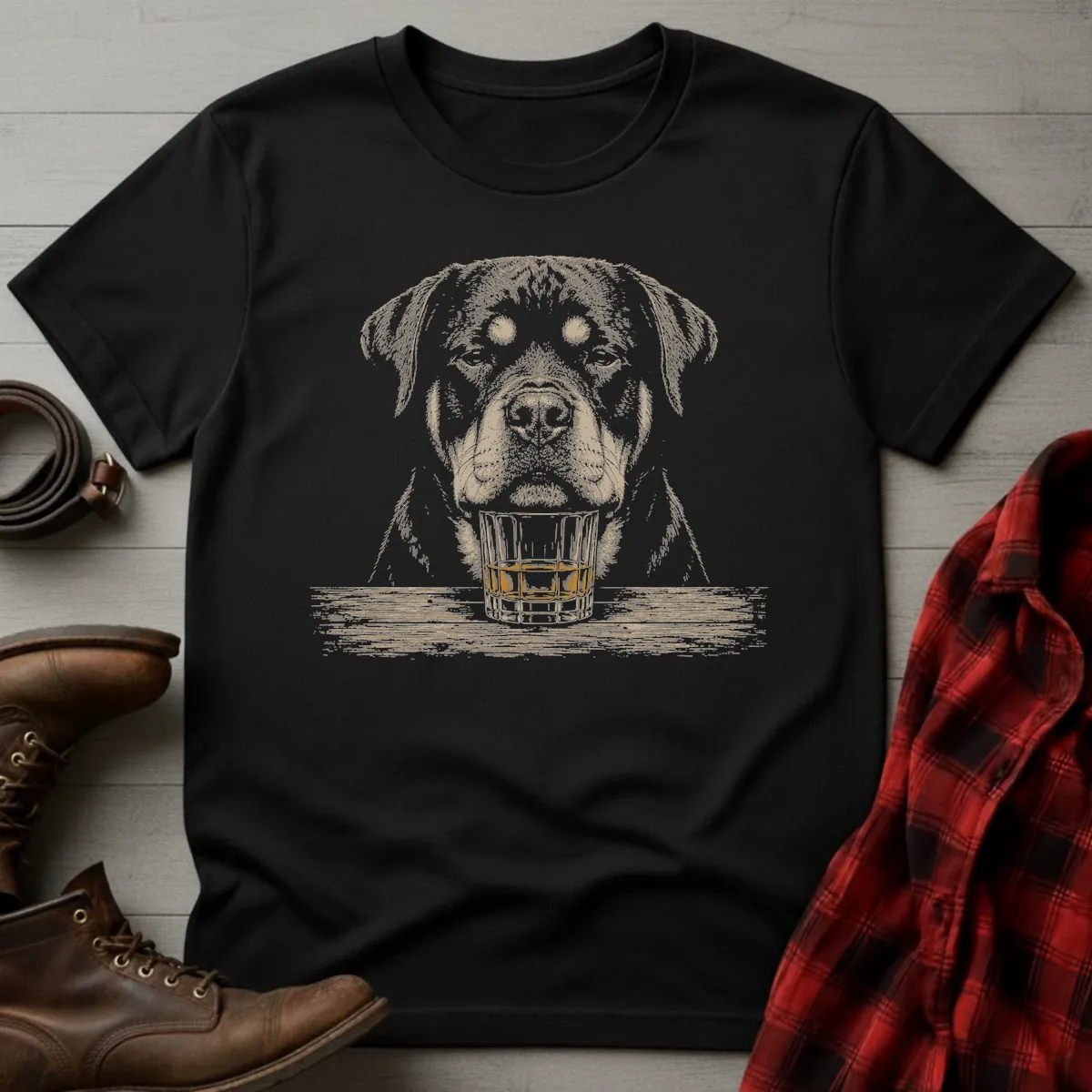 Whiskey Dog Rottweiler No Paws T-Shirt