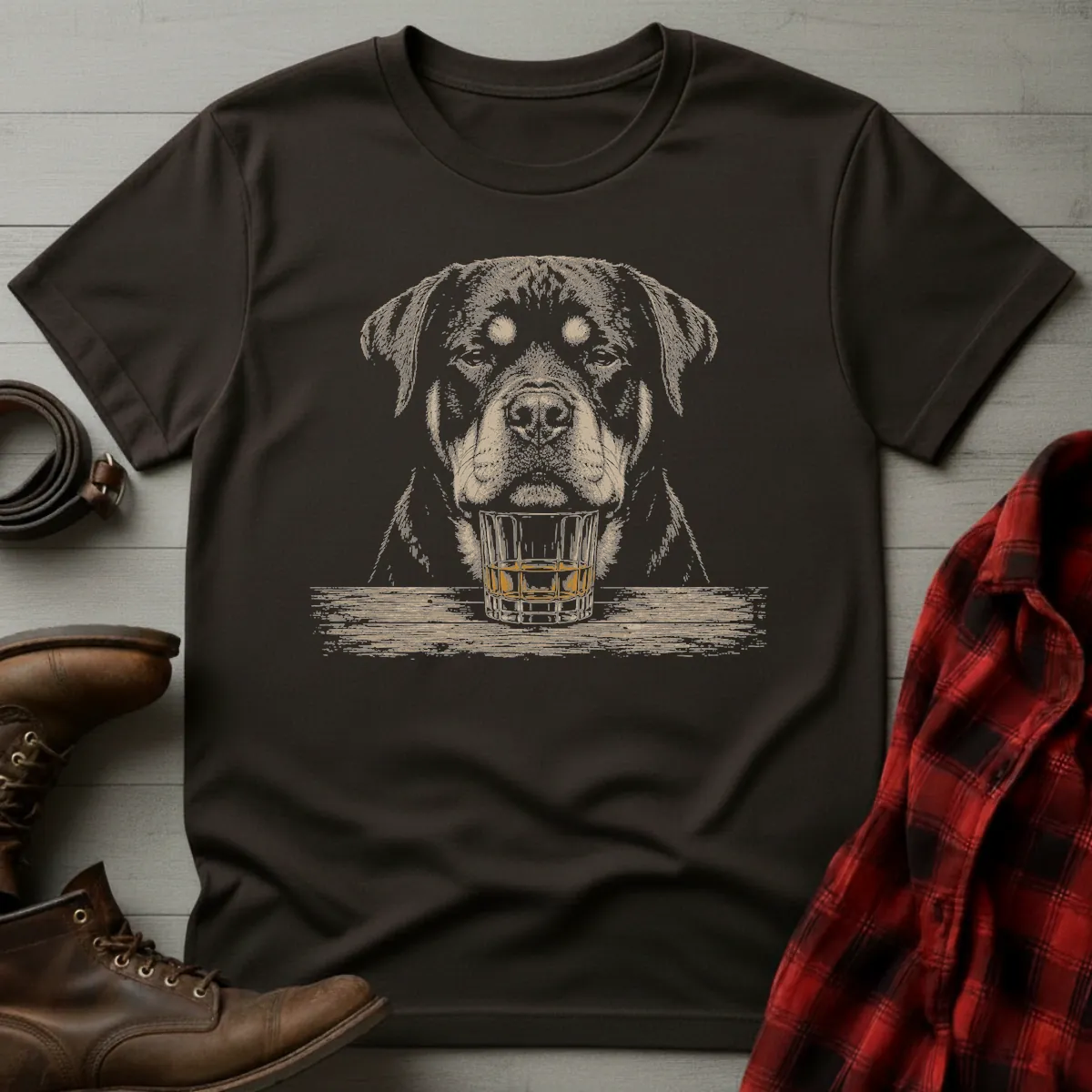 Whiskey Dog Rottweiler No Paws T-Shirt