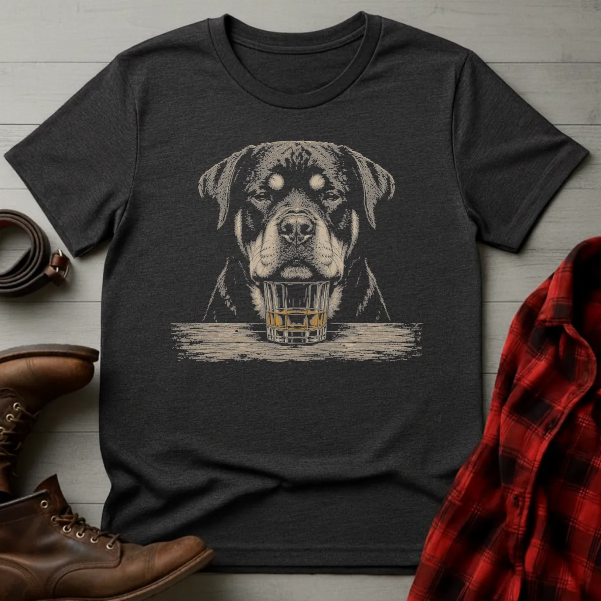 Whiskey Dog Rottweiler No Paws T-Shirt