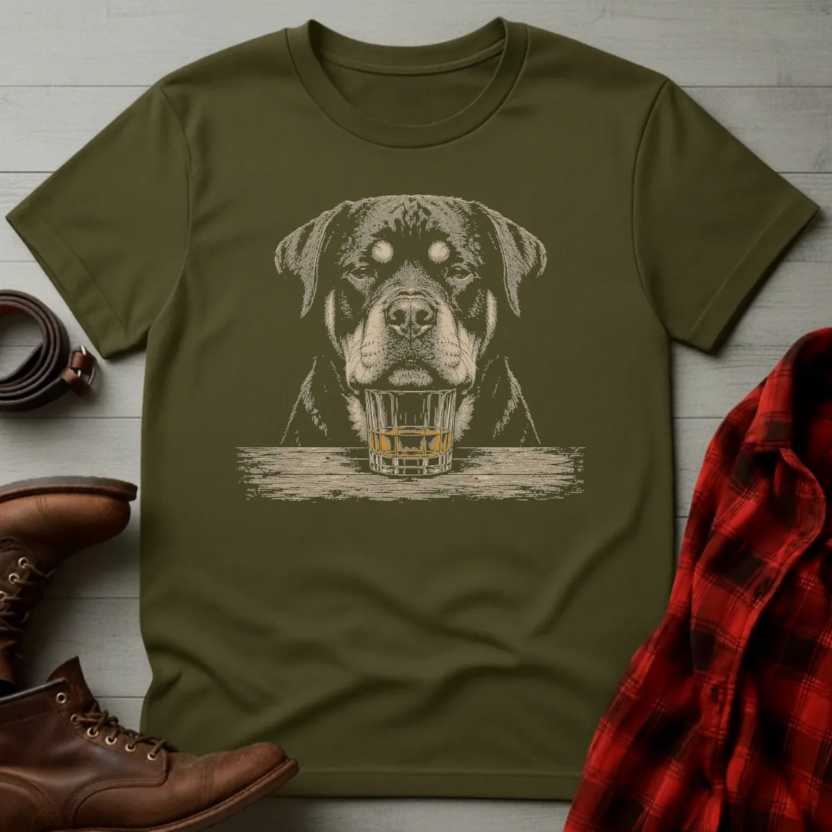 Whiskey Dog Rottweiler No Paws T-Shirt
