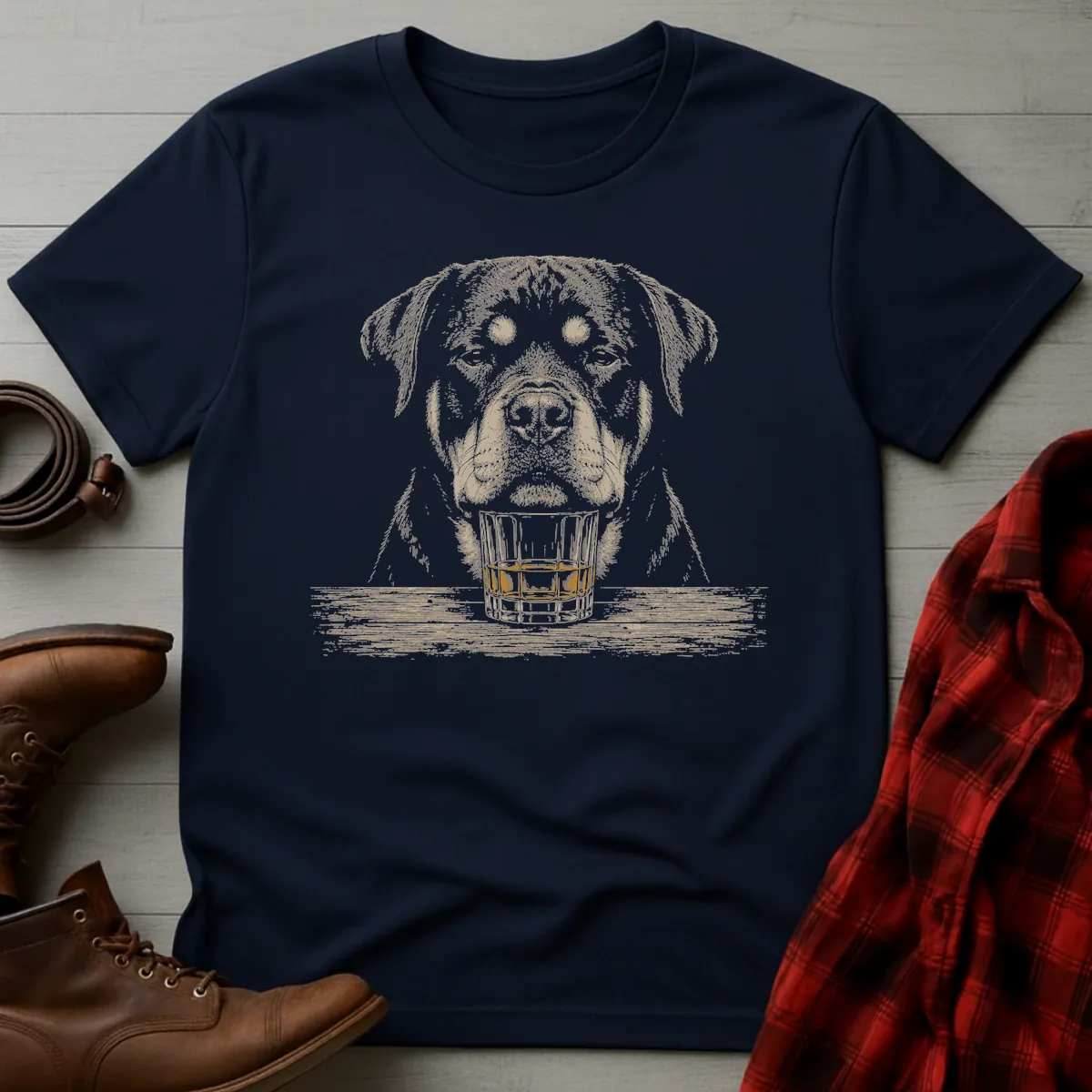 Whiskey Dog Rottweiler No Paws T-Shirt