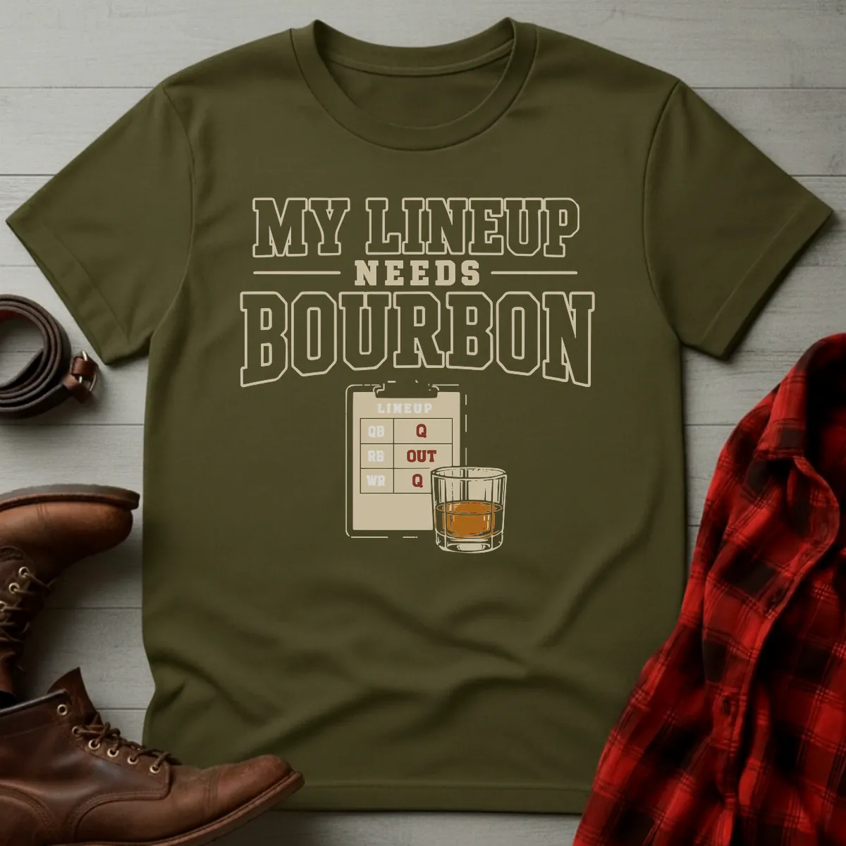 My Lineup Needs Bourbon Fantasy Football T-Shirt