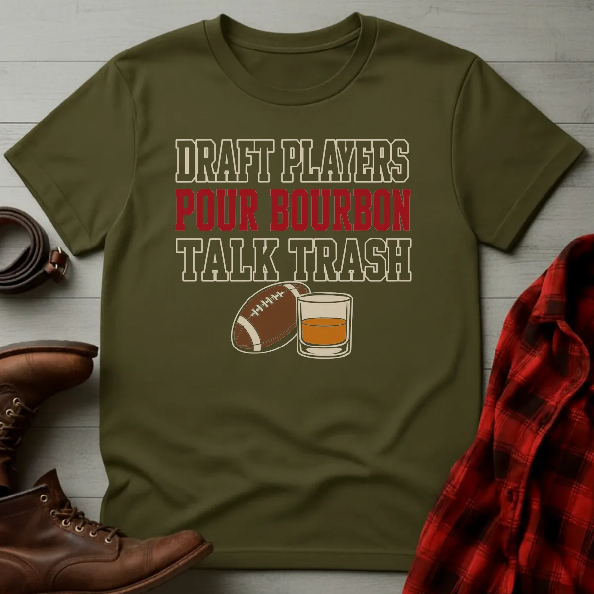 Pour Bourbon Talk Trash Fantasy Football T-Shirt