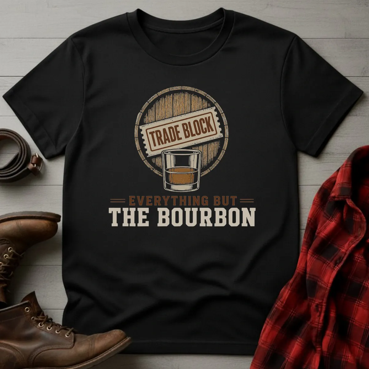 Trade Block Bourbon Fantasy Football T-Shirt