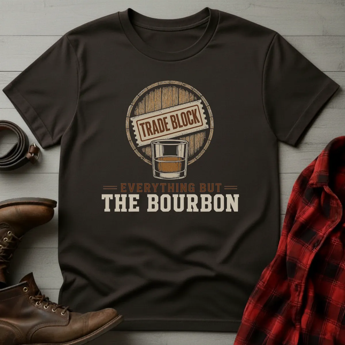 Trade Block Bourbon Fantasy Football T-Shirt