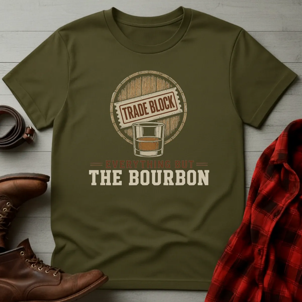 Trade Block Bourbon Fantasy Football T-Shirt