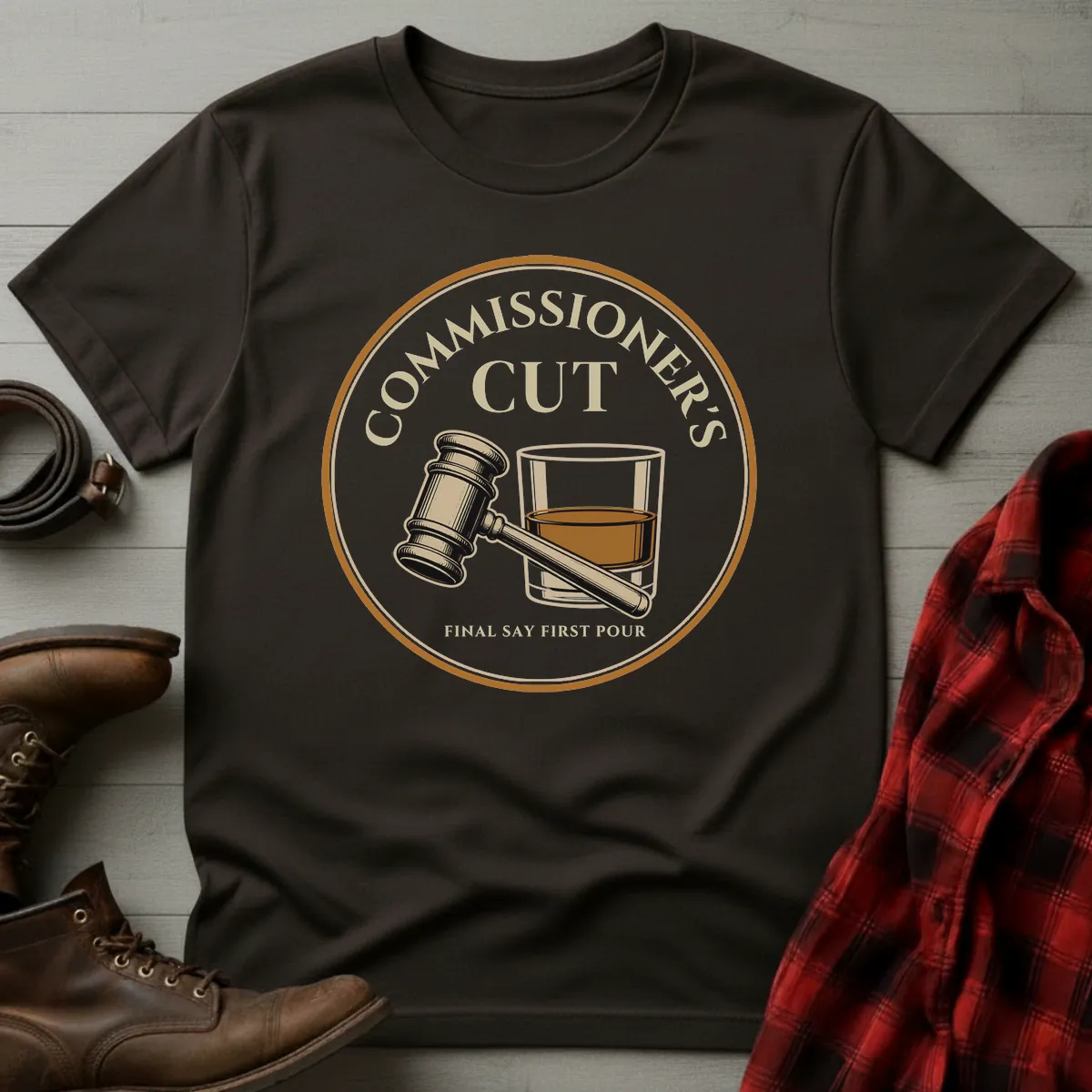 Commissioners Cut Bourbon Fantasy Football T-Shirt
