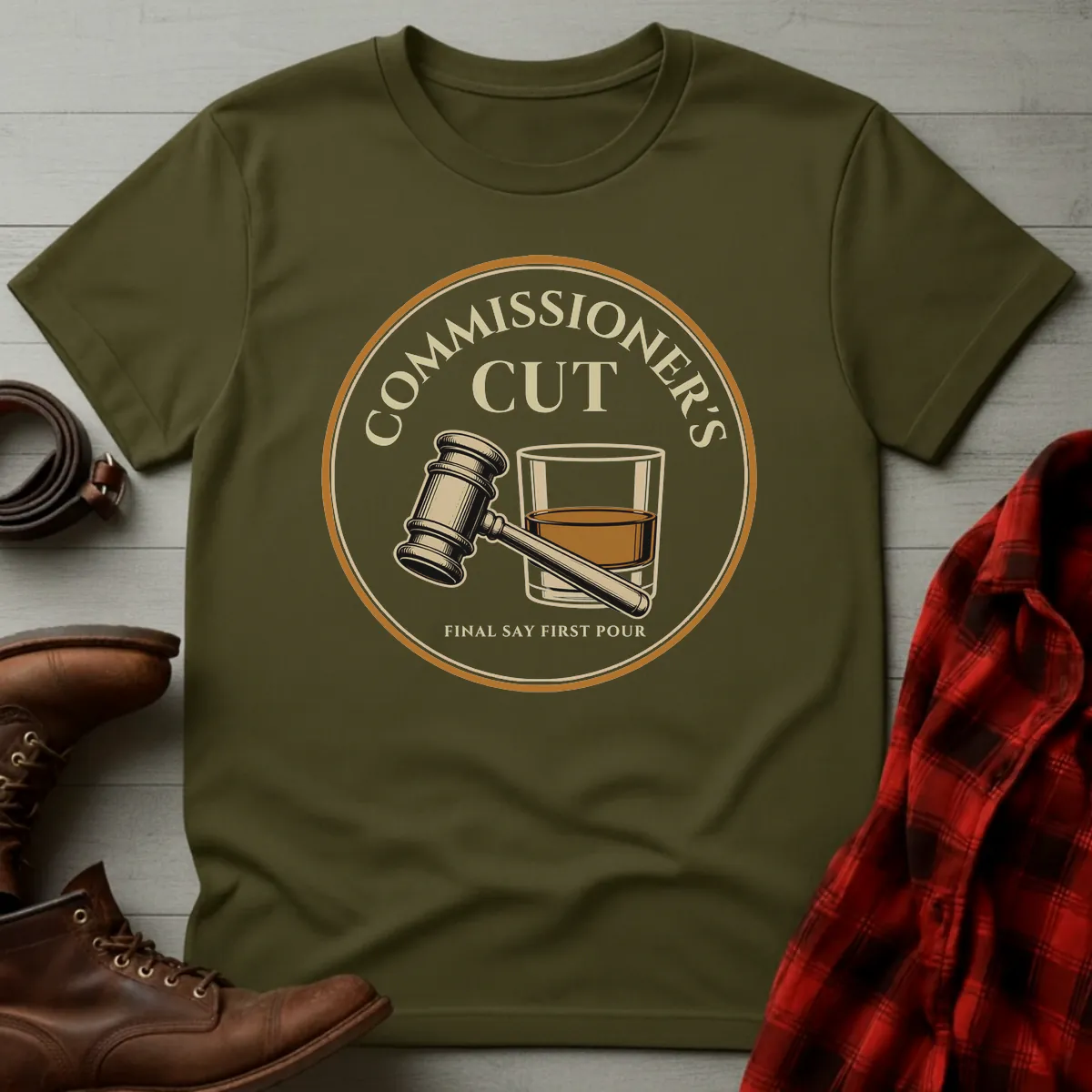 Commissioners Cut Bourbon Fantasy Football T-Shirt