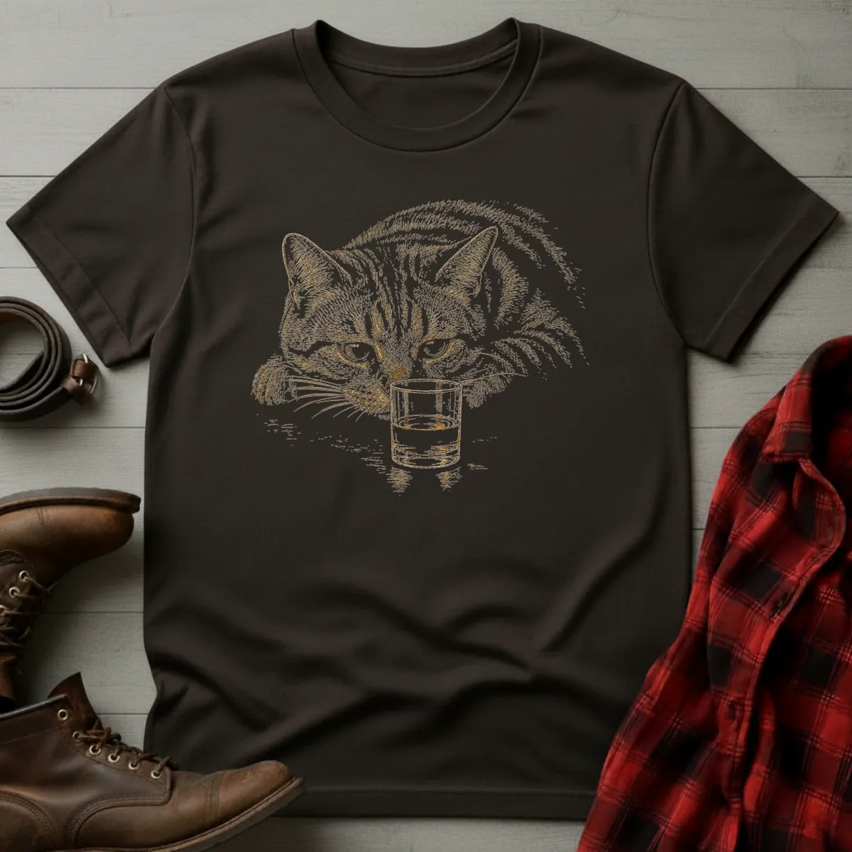 Whiskey Cat Tabby Companion T-Shirt