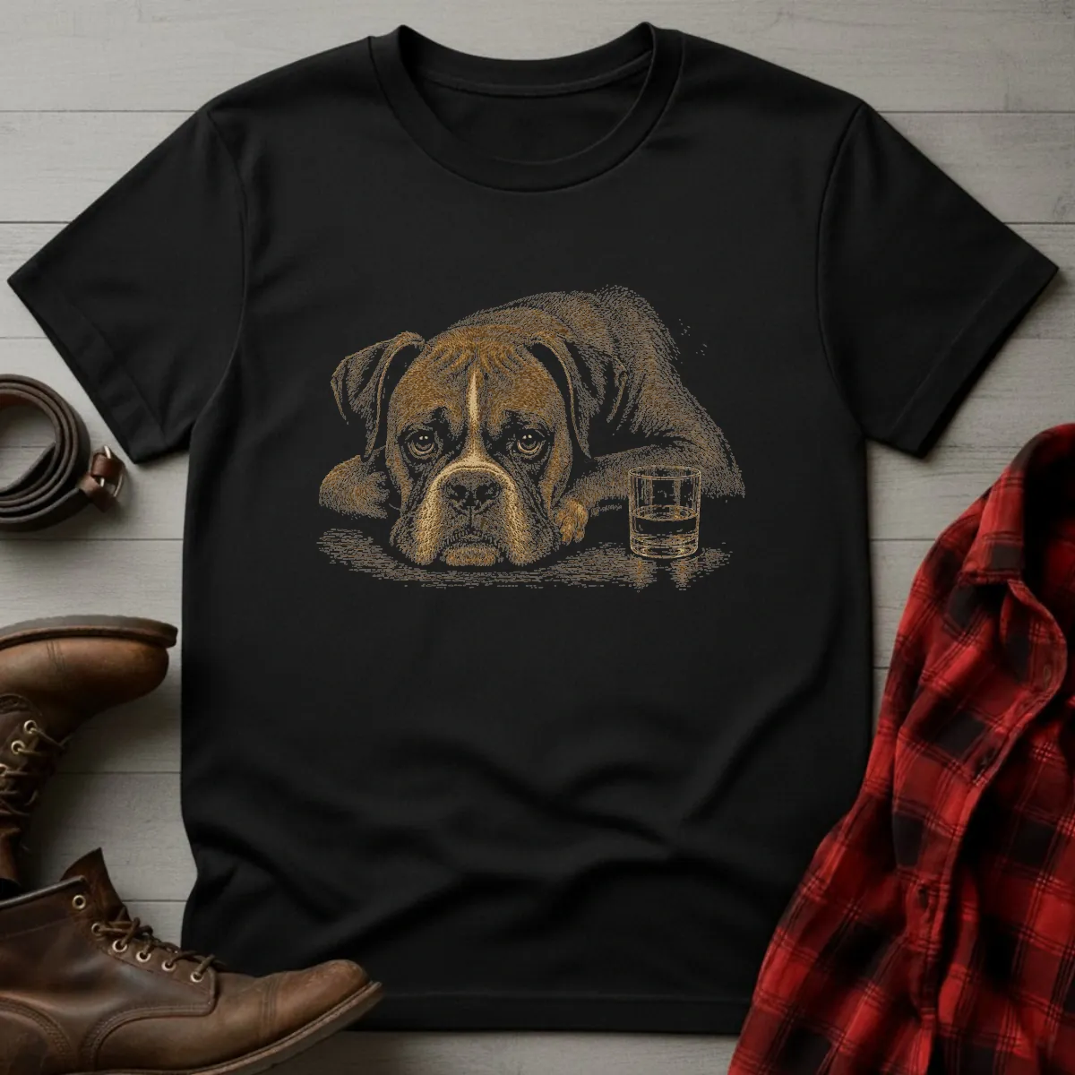 Whiskey Dog Boxer Companion T-Shirt
