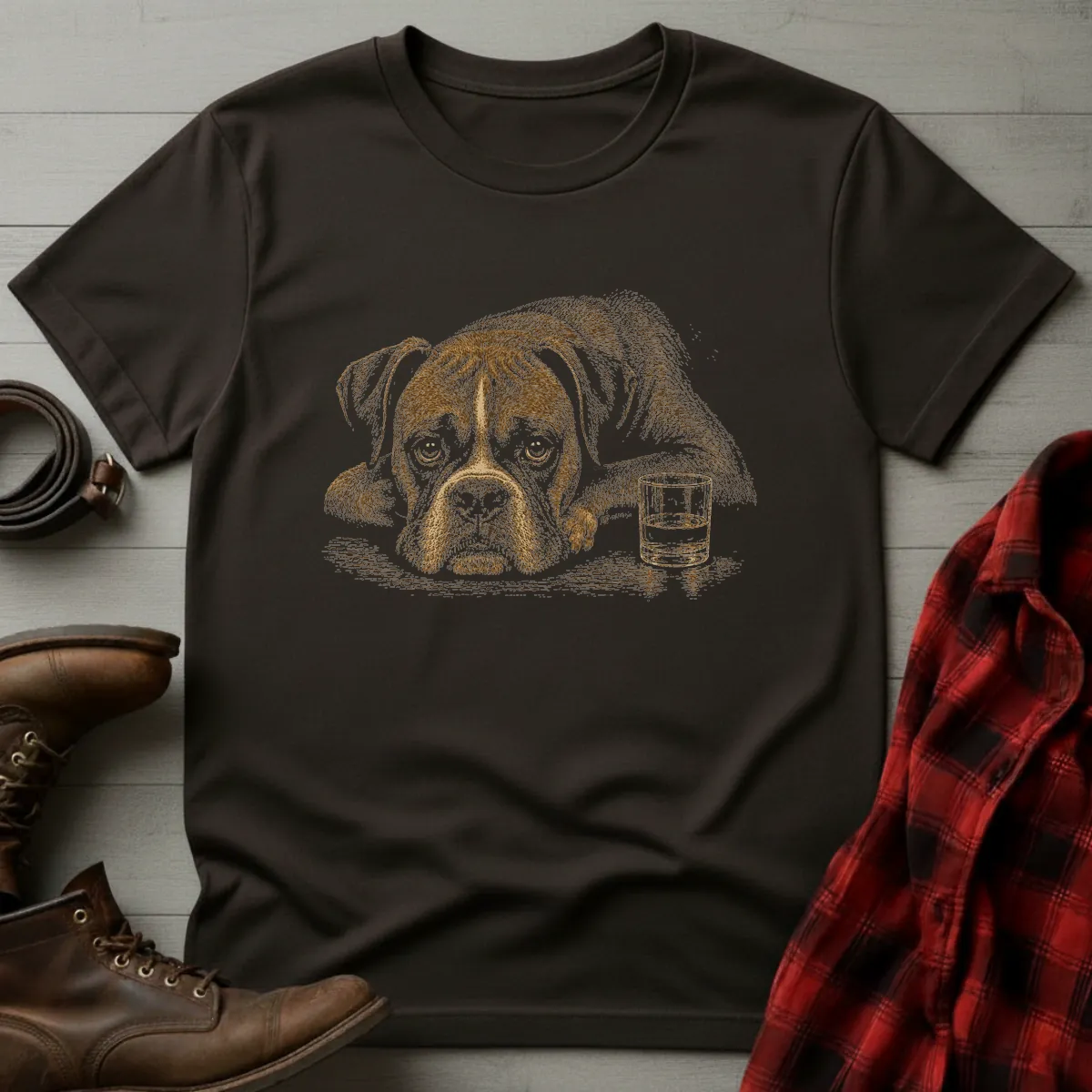 Whiskey Dog Boxer Companion T-Shirt