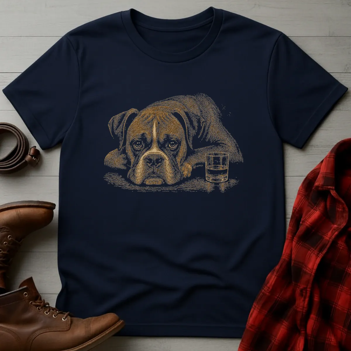 Whiskey Dog Boxer Companion T-Shirt