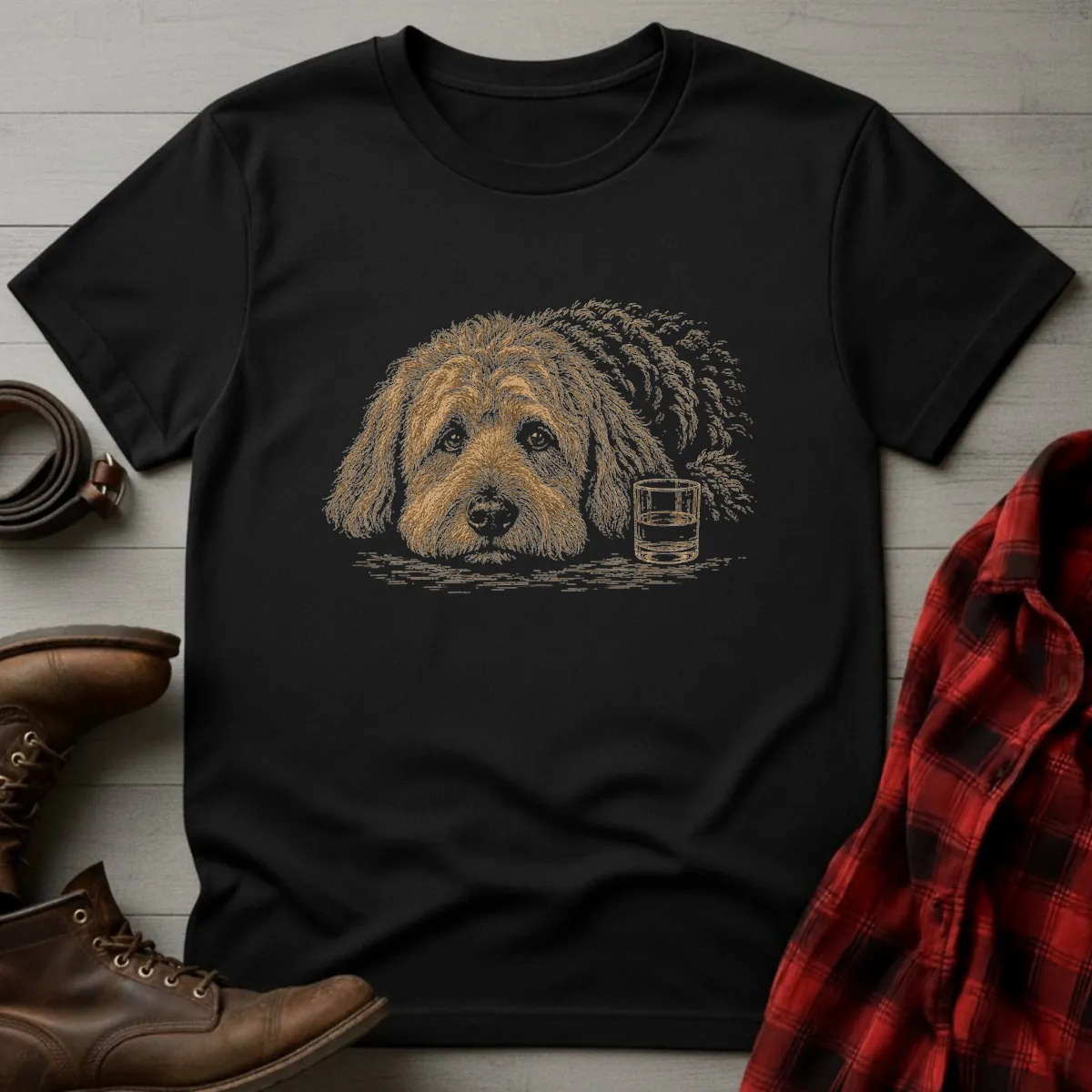 Whiskey Dog Goldendoodle Companion T-Shirt