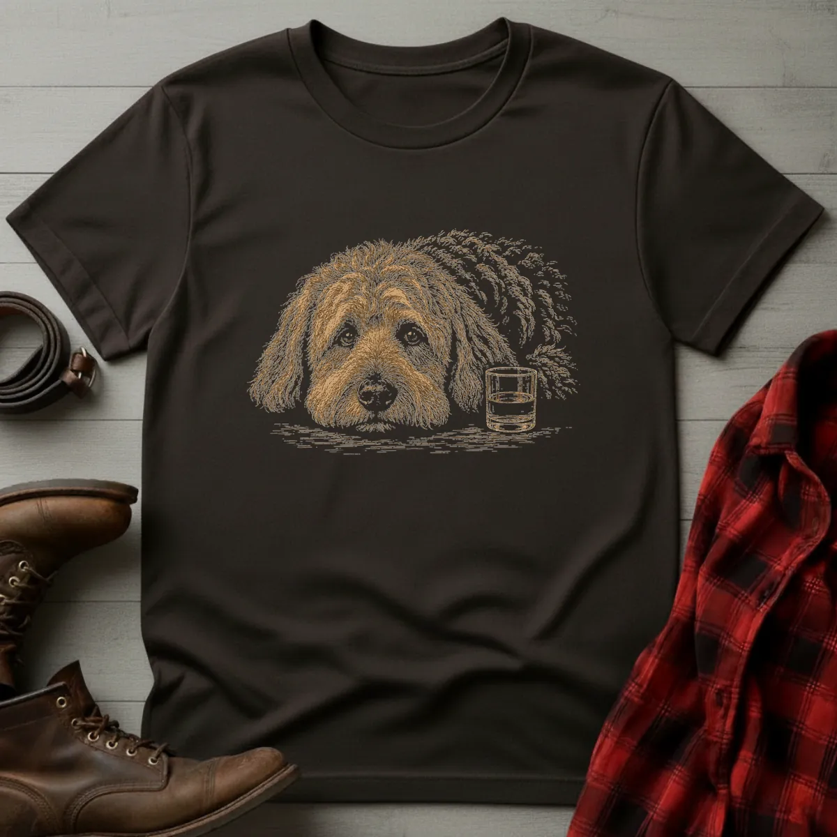 Whiskey Dog Goldendoodle Companion T-Shirt