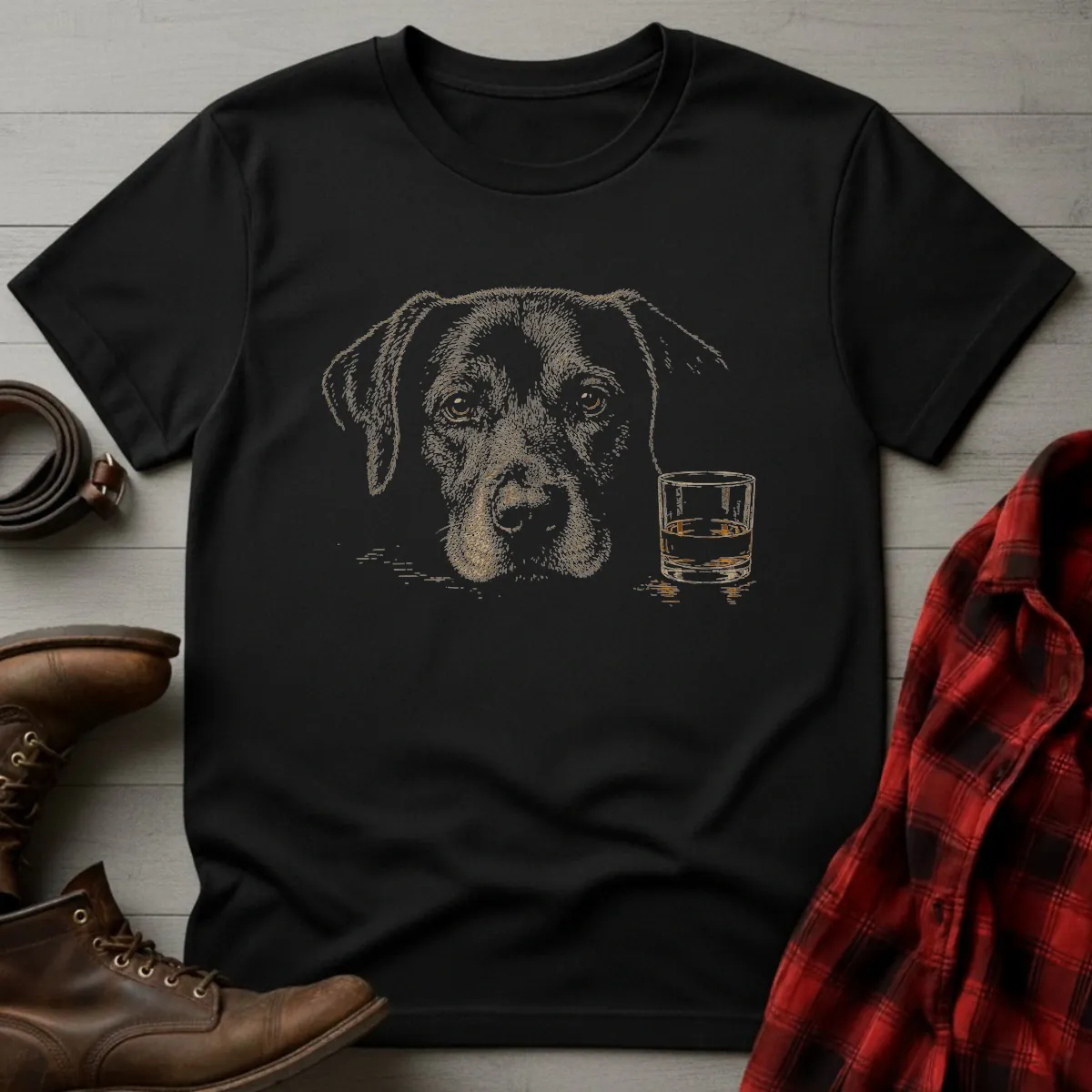 Whiskey Dog Black Lab Companion T-Shirt