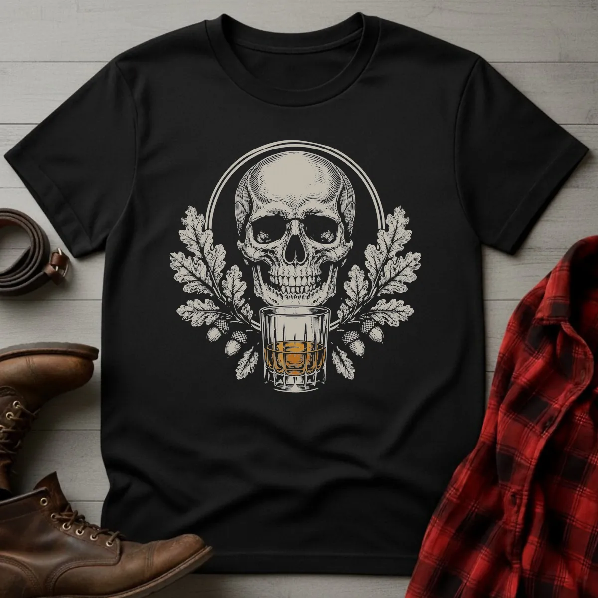 Skull Oak Whiskey T-Shirt
