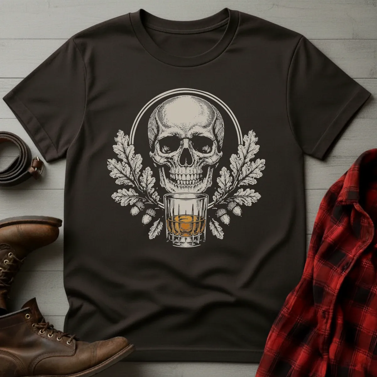 Skull Oak Whiskey T-Shirt