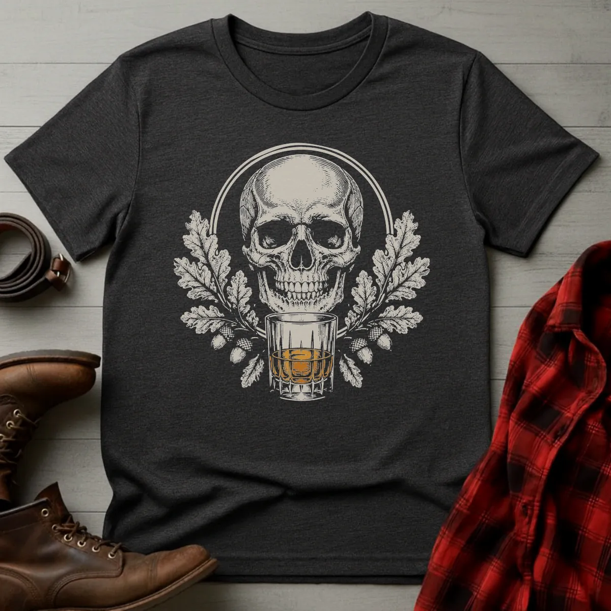 Skull Oak Whiskey T-Shirt