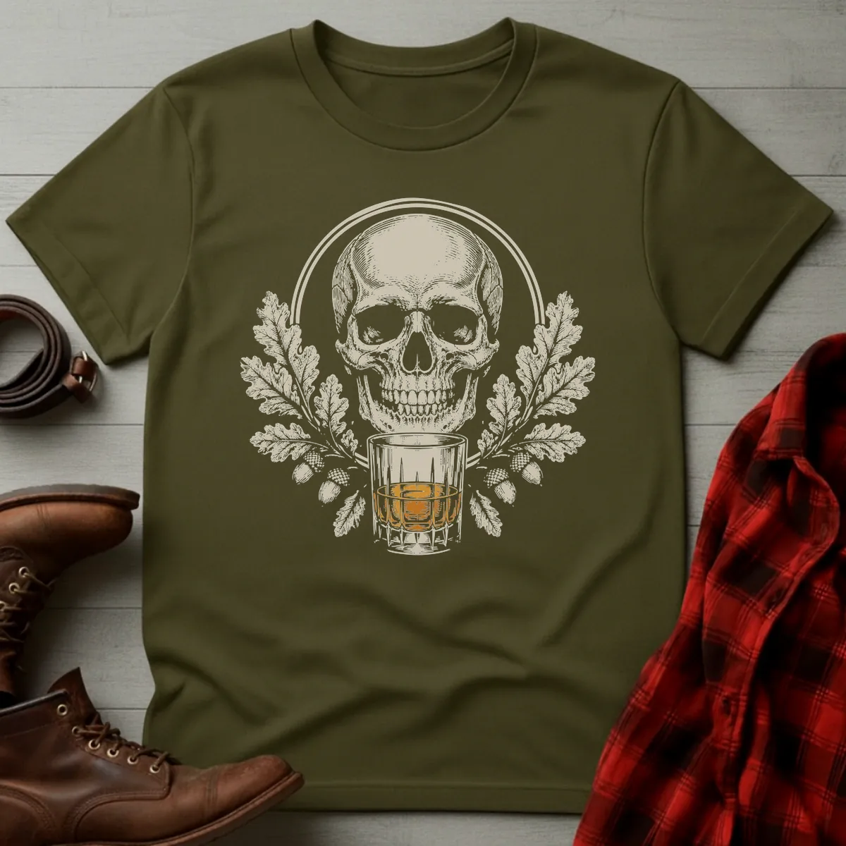 Skull Oak Whiskey T-Shirt