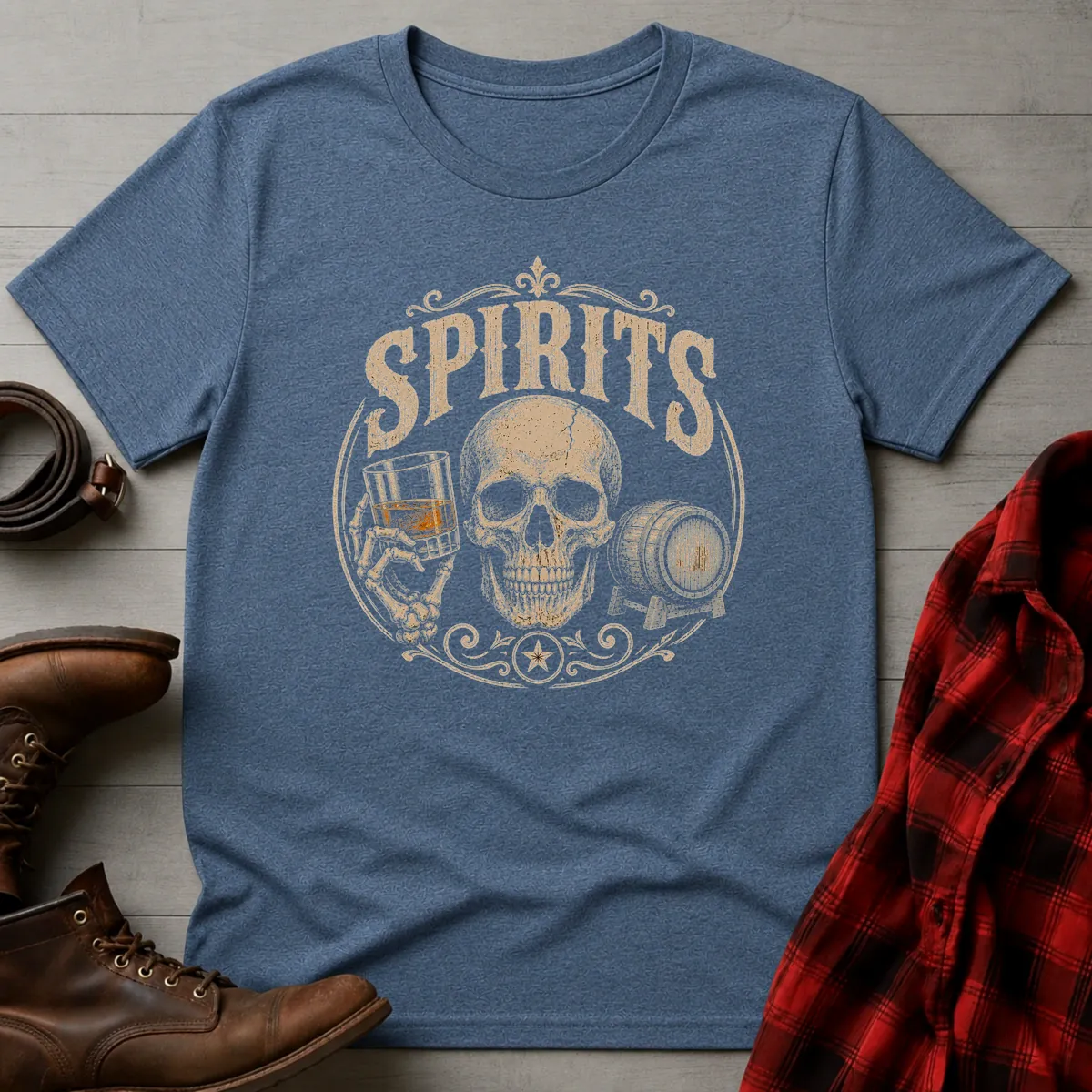Spirits Skull Whiskey T-Shirt