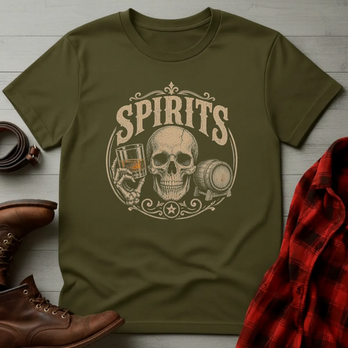 Spirits Skull Whiskey T-Shirt
