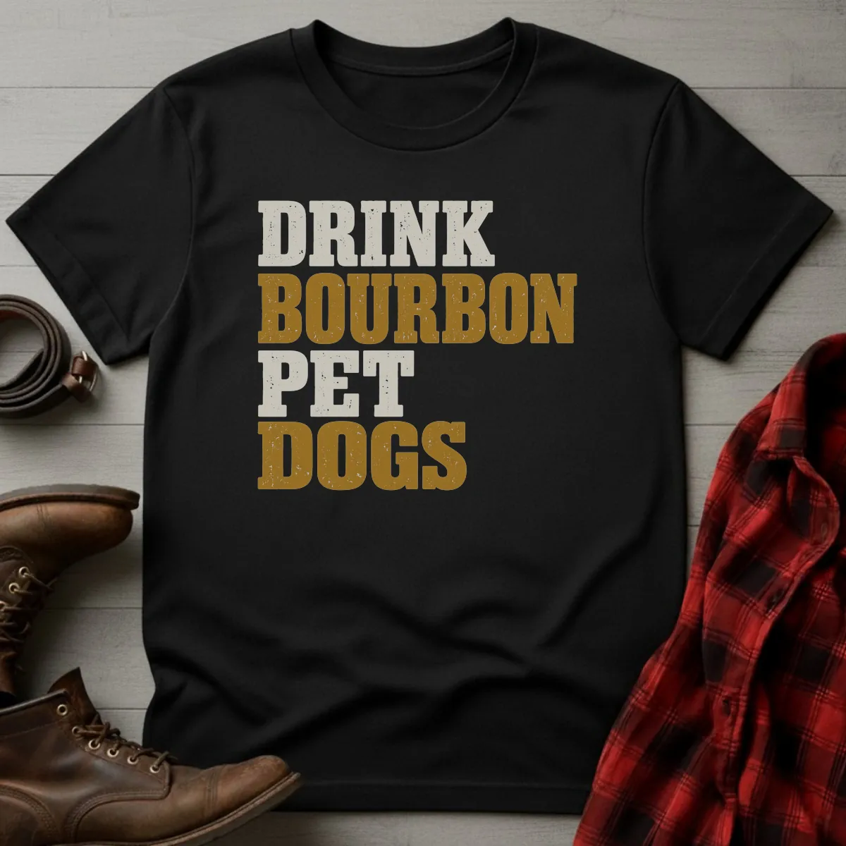 Drink Bourbon Pet Dogs T-Shirt
