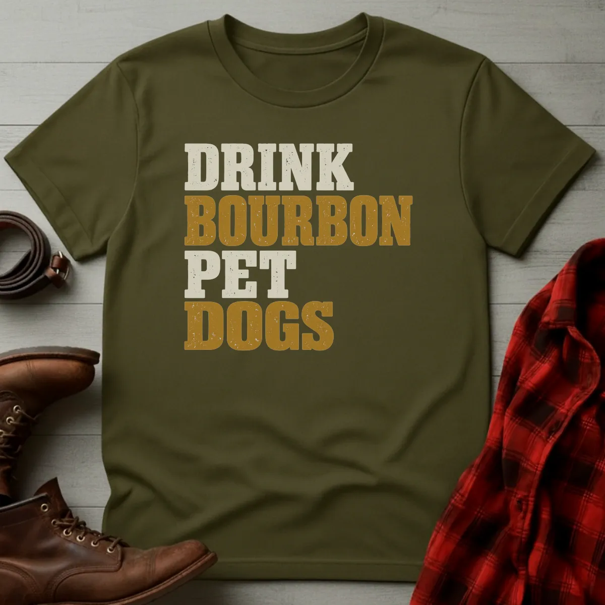 Drink Bourbon Pet Dogs T-Shirt