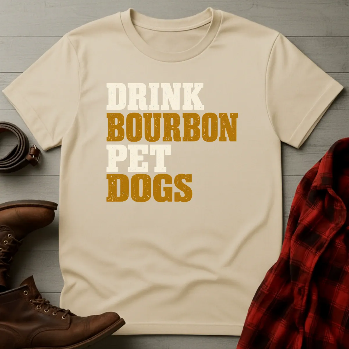 Drink Bourbon Pet Dogs T-Shirt