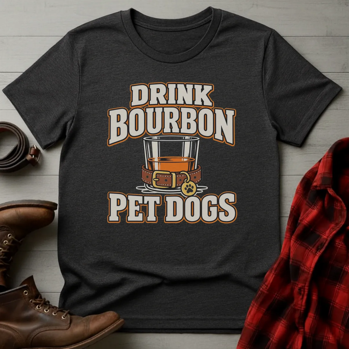 Drink Bourbon Pet Dogs Collar T-Shirt