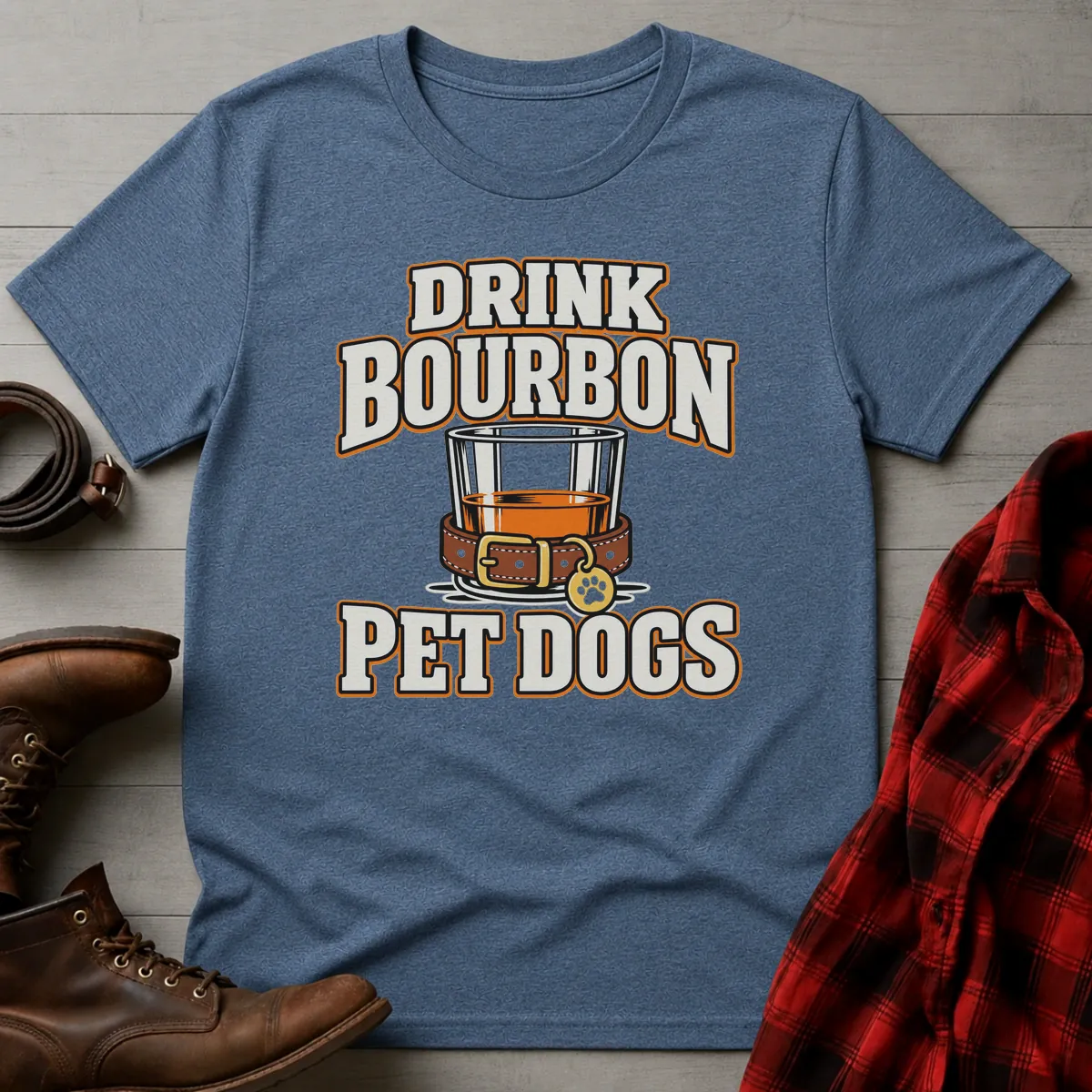 Drink Bourbon Pet Dogs Collar T-Shirt