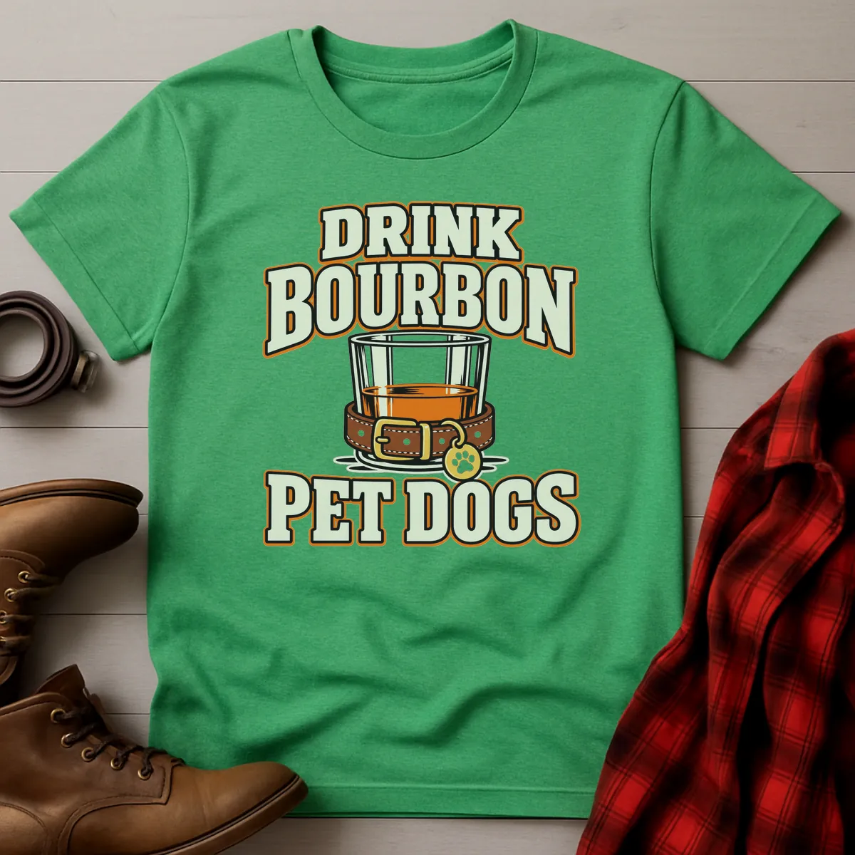 Drink Bourbon Pet Dogs Collar T-Shirt