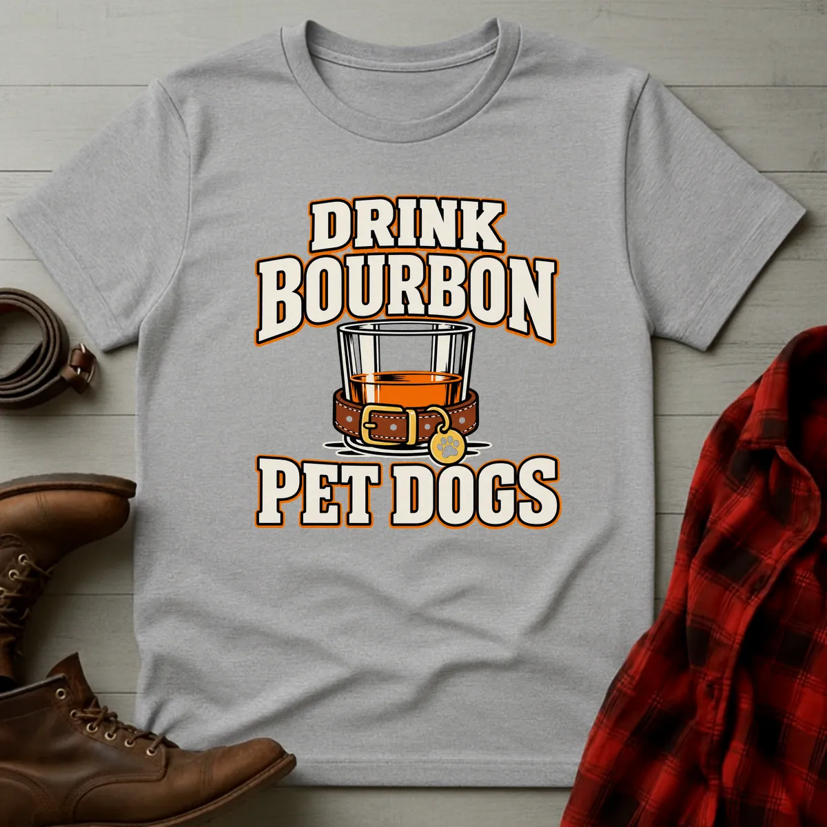 Drink Bourbon Pet Dogs Collar T-Shirt