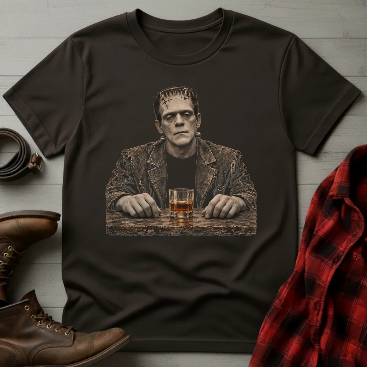 Whiskey Frankenstein Monster T-Shirt