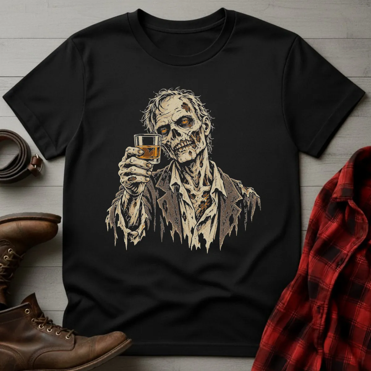 Whiskey Zombie Toast T-Shirt