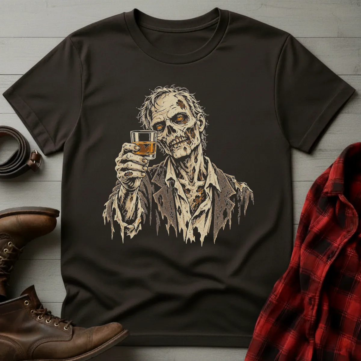 Whiskey Zombie Toast T-Shirt